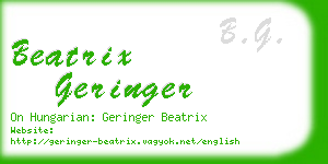 beatrix geringer business card
